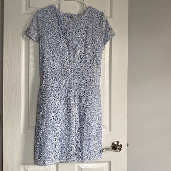 Tommy Hilfigure | Blue Lace Shift Dress Size 12 - Picture 6 of 7